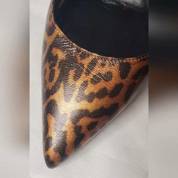YSL YVE SAUNTLAURENT Paris- size 40 /10 -leather pumps Leopard print shoes/heels - Picture 7 of 9